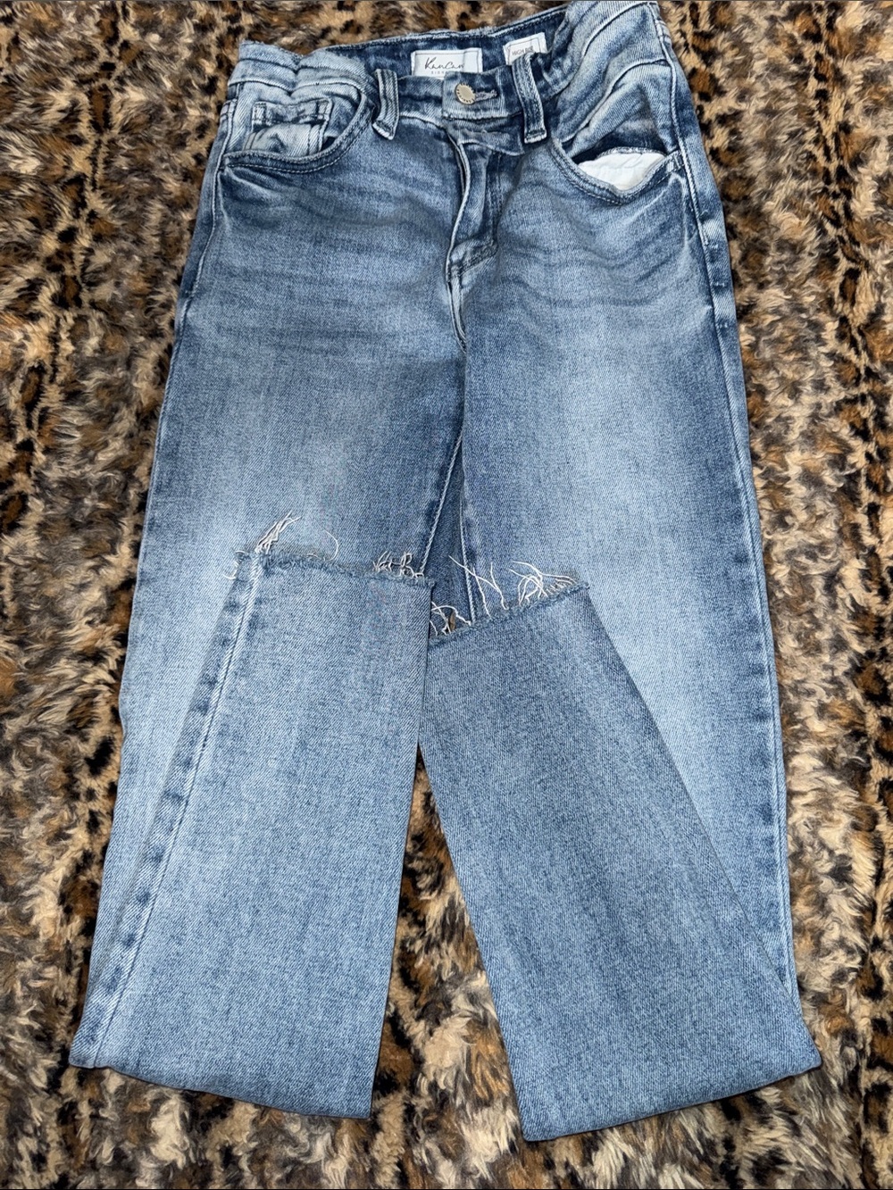 KanCan Girls Light Blue Distressed Straight Jeans